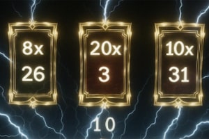 Lightning Roulette oyununun elektrik efektli rulet masası ve çarpan göstergeleri